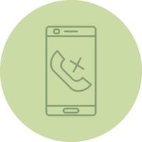 Missed Call Line Circle Multicolor Icon vector