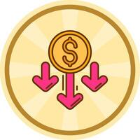 Decrease Comic circle Icon vector