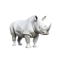 ai gerado rinoceronte 3d desenho animado ilustração não fundo perfeito para impressão em exigem png