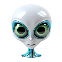 AI generated 3D Cartoon Alien Illustration Logo No Background Digital Artwork Perfect for Print on Demand Merchandise png