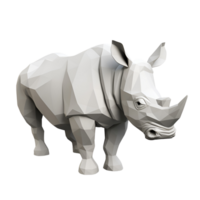 AI generated Rhinoceros 3D Cartoon Illustration No Background Perfect For Print on Demand png