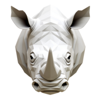 ai généré rhinocéros 3d dessin animé illustration non Contexte parfait pour impression sur demande png