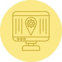 Localization Line Circle Multicolor Icon vector