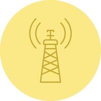 Signal Tower Line Circle Multicolor Icon vector