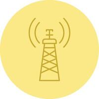 Signal Tower Line Circle Multicolor Icon vector