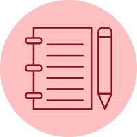 Notebook Line Circle Multicolor Icon vector