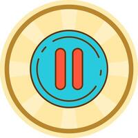 Pause Comic circle Icon vector