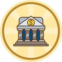 Bank Comic circle Icon vector