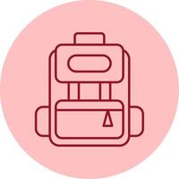 Backpack Line Circle Multicolor Icon vector