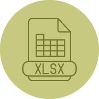 xlsx línea circulo multicolor icono vector