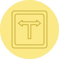 T Junction Line Circle Multicolor Icon vector