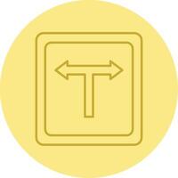 T Junction Line Circle Multicolor Icon vector