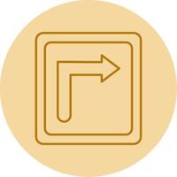 Turn Right Line Circle Multicolor Icon vector