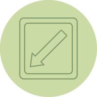 Diagonal Arrow Line Circle Multicolor Icon vector