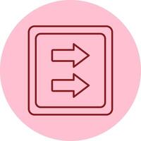 Fast Forward Line Circle Multicolor Icon vector