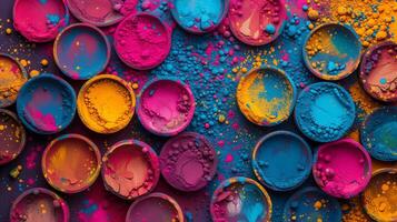 AI generated Holi Festival Colorful Powder Pigments photo