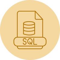 sql línea circulo multicolor icono vector