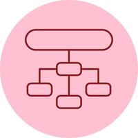 Hierarchical Structure Line Circle Multicolor Icon vector