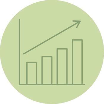 Bar Chart Line Circle Multicolor Icon vector