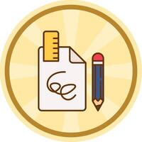 Draft Comic circle Icon vector