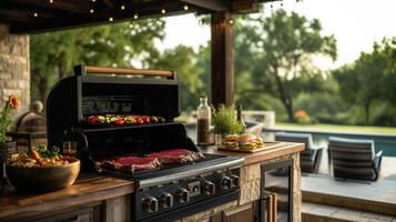 AI generated Summer Backyard Barbecue Feast Outdoors photo
