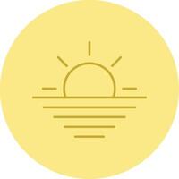 Sunset Line Circle Multicolor Icon vector