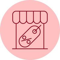 Marketplace Line Circle Multicolor Icon vector
