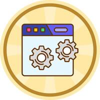 Web setting Comic circle Icon vector