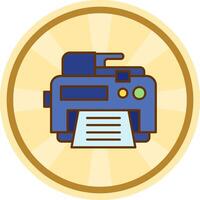 Printer Comic circle Icon vector