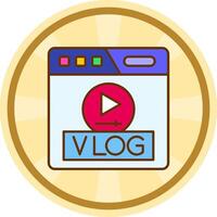 Vlog Comic circle Icon vector