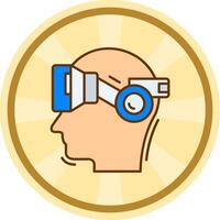 Vr glasses Comic circle Icon vector