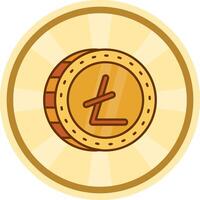 litecoin cómic circulo icono vector