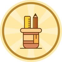 Pencil holder Comic circle Icon vector