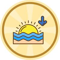 Sunset Comic circle Icon vector