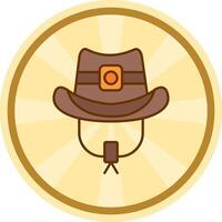 vaquero sombrero cómic circulo icono vector