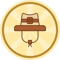 sombrero cómic circulo icono vector