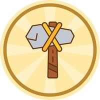 Hammer Comic circle Icon vector