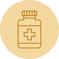 Medicine Bottle Line Circle Multicolor Icon vector