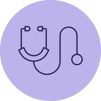 Stethoscope Line Circle Multicolor Icon vector