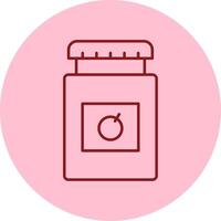 Jam Jar Line Circle Multicolor Icon vector