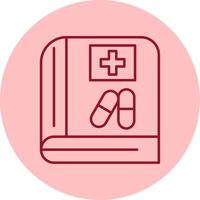 Medical Book Line Circle Multicolor Icon vector