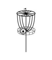 a black and white drawing of a disc golf basket vector