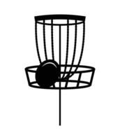 disc golf basket with disc golf ball vector illustration