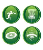 disc golf icons set vector