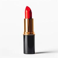 AI generated Elegant Red Lipstick on White Background photo
