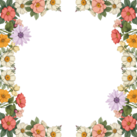 une fleur frontière Cadre avec fleurs sur il png