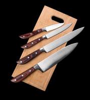 Set of kitchen knifes photo