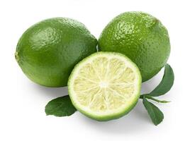 Lime. fruit with a half isolated photo