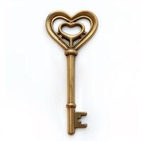 ai generado romántico corazón conformado llave simbolizando amor foto