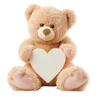 AI generated Teddy Bear with Heart, Love Gift photo